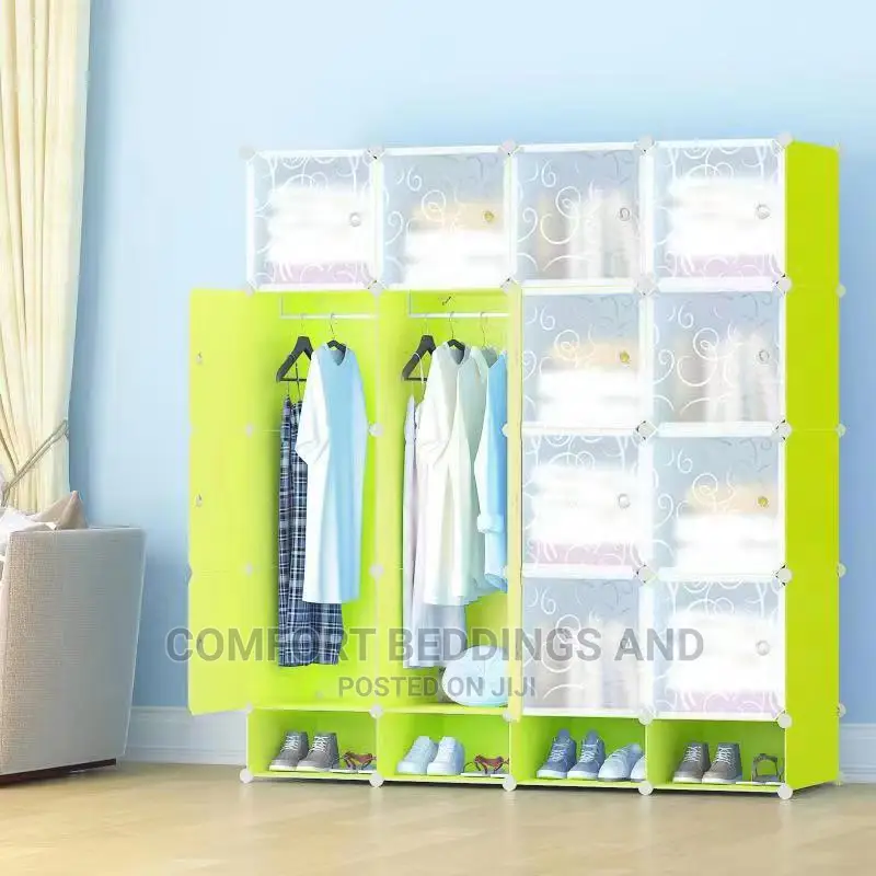 Four Column Plastic Closet Green