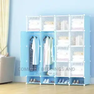 Four Column Plastic Closet Blue
