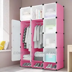 Three Column Plastic Closet Pink