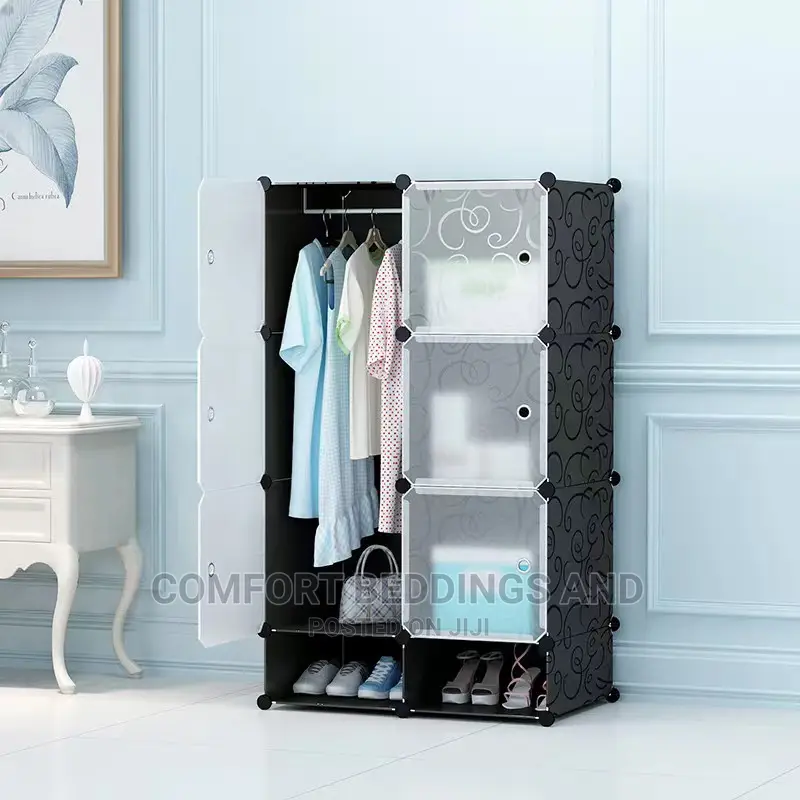 Two Column Plastic Closet Black
