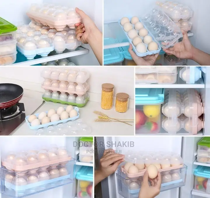 Refrigerator Eggs Storage Container With Lid Plastic