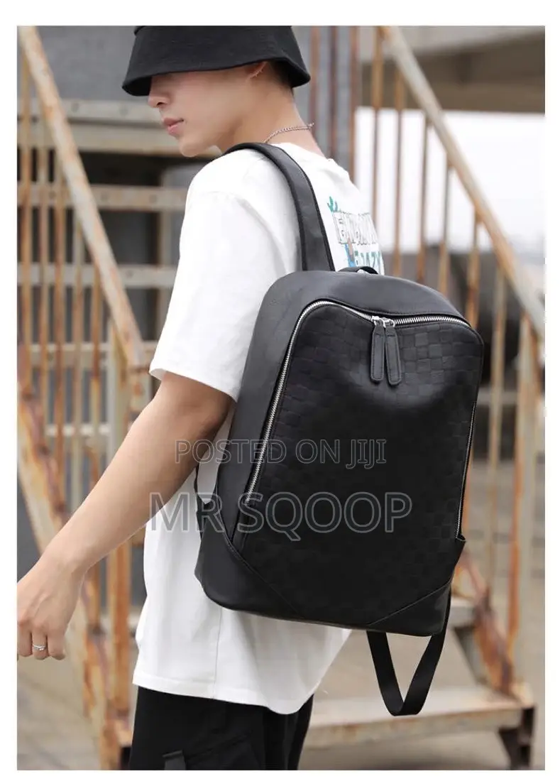 Fashion Luxury Pu Leather Business Backpack Men Bag