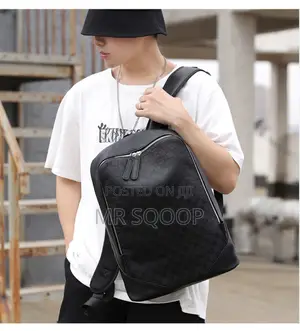 Fashion Luxury Pu Leather Business Backpack Men Bag