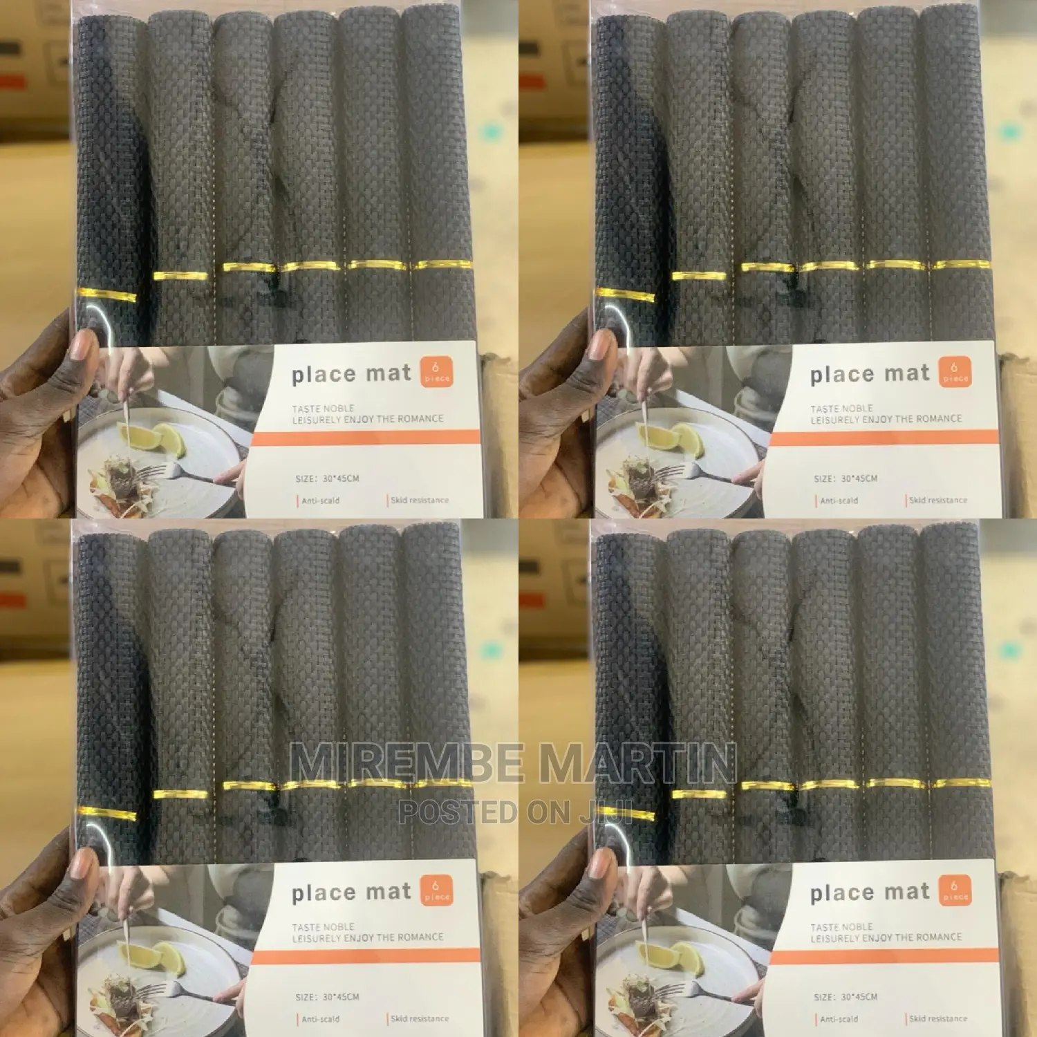 Black Place Mat