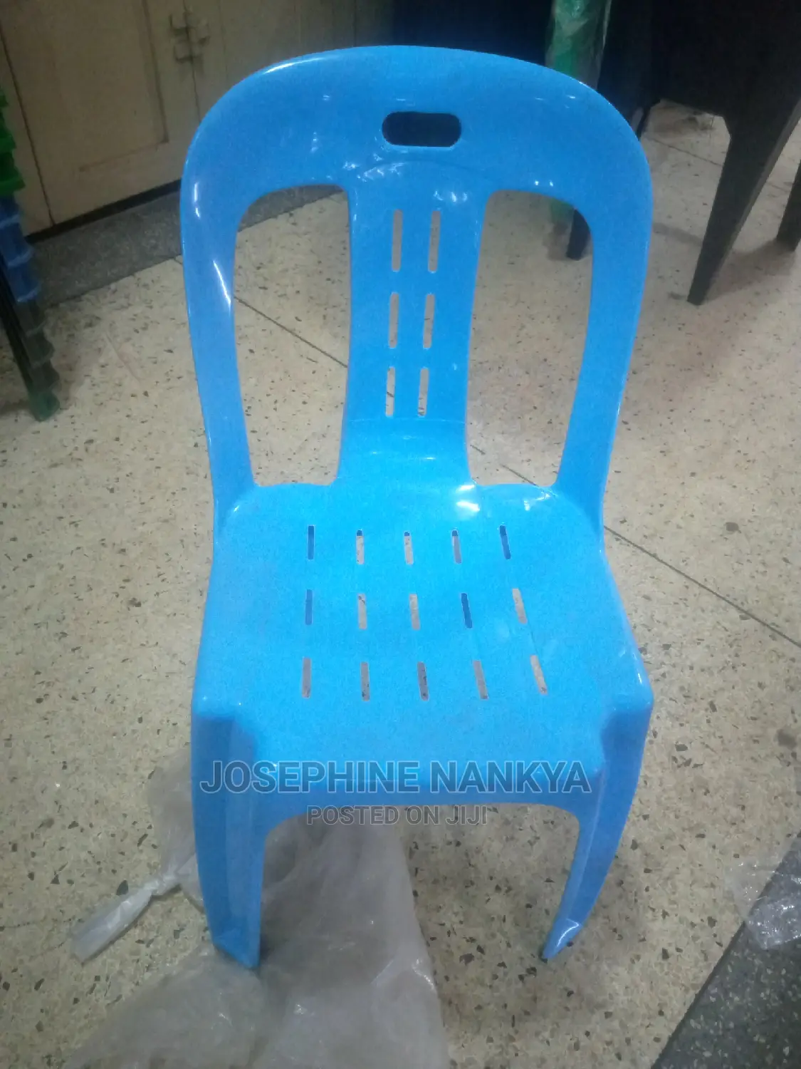 Armless Chair, Blue