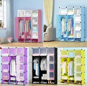 3 Column Fashioned Plastic Wardrobe