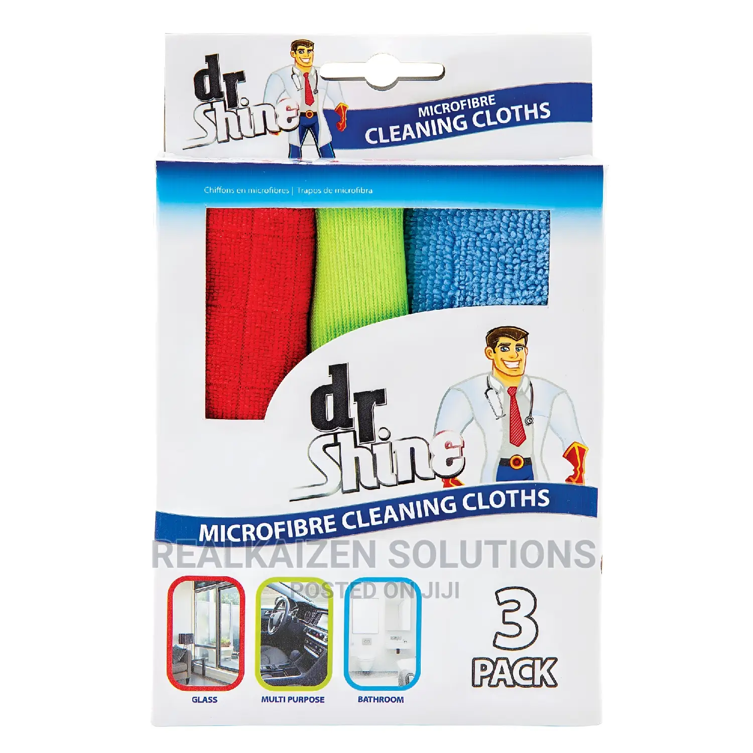 DR SHINE Microfibre Cleaning Cloths | 3 Pack | 30 Cm