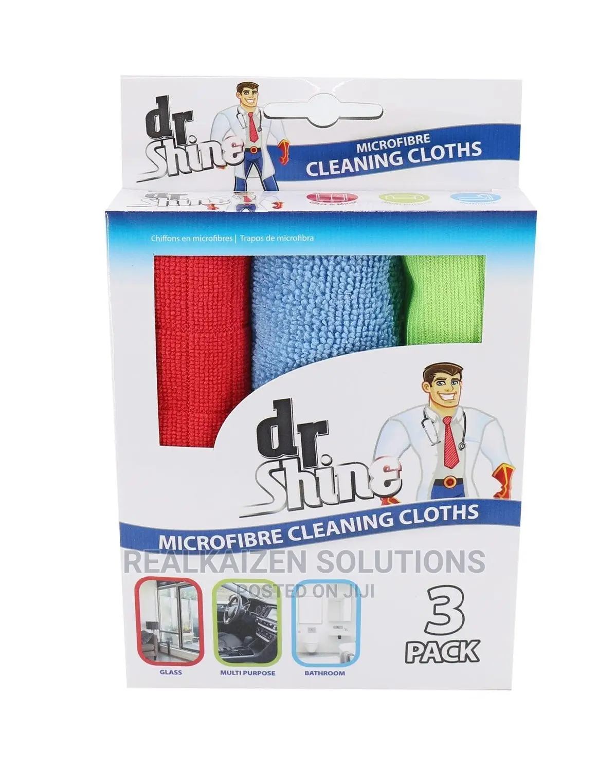 DR SHINE Microfibre Cleaning Cloths | 3 Pack | 30 Cm