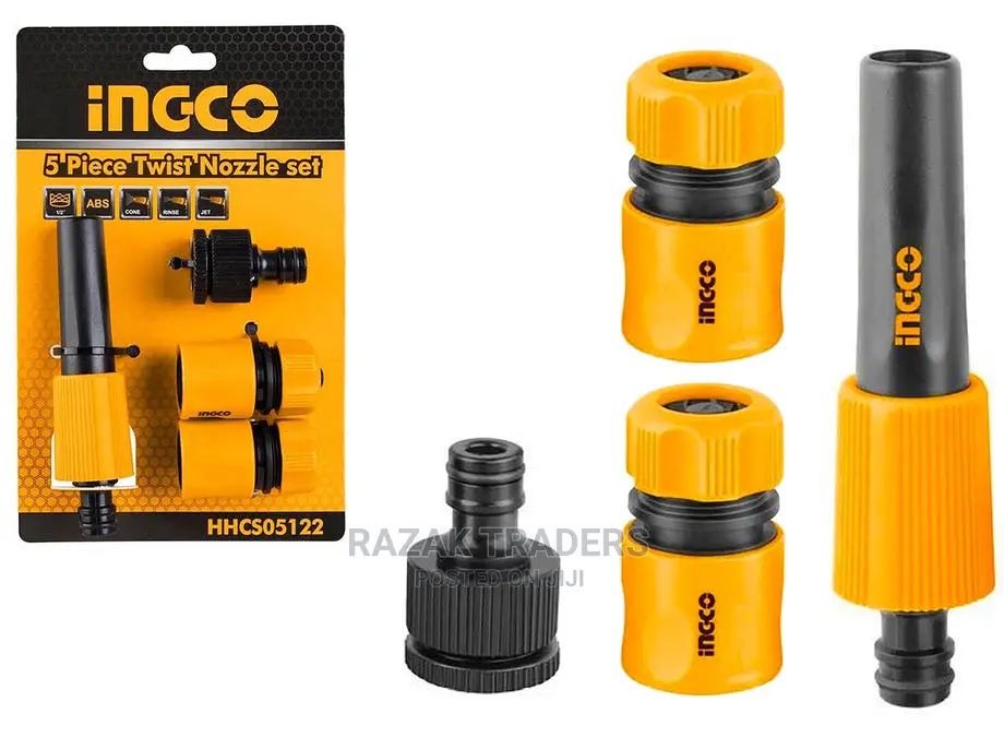 Ingco Hhcs05122 5pcs Twist Nozzle Hose Connector Set