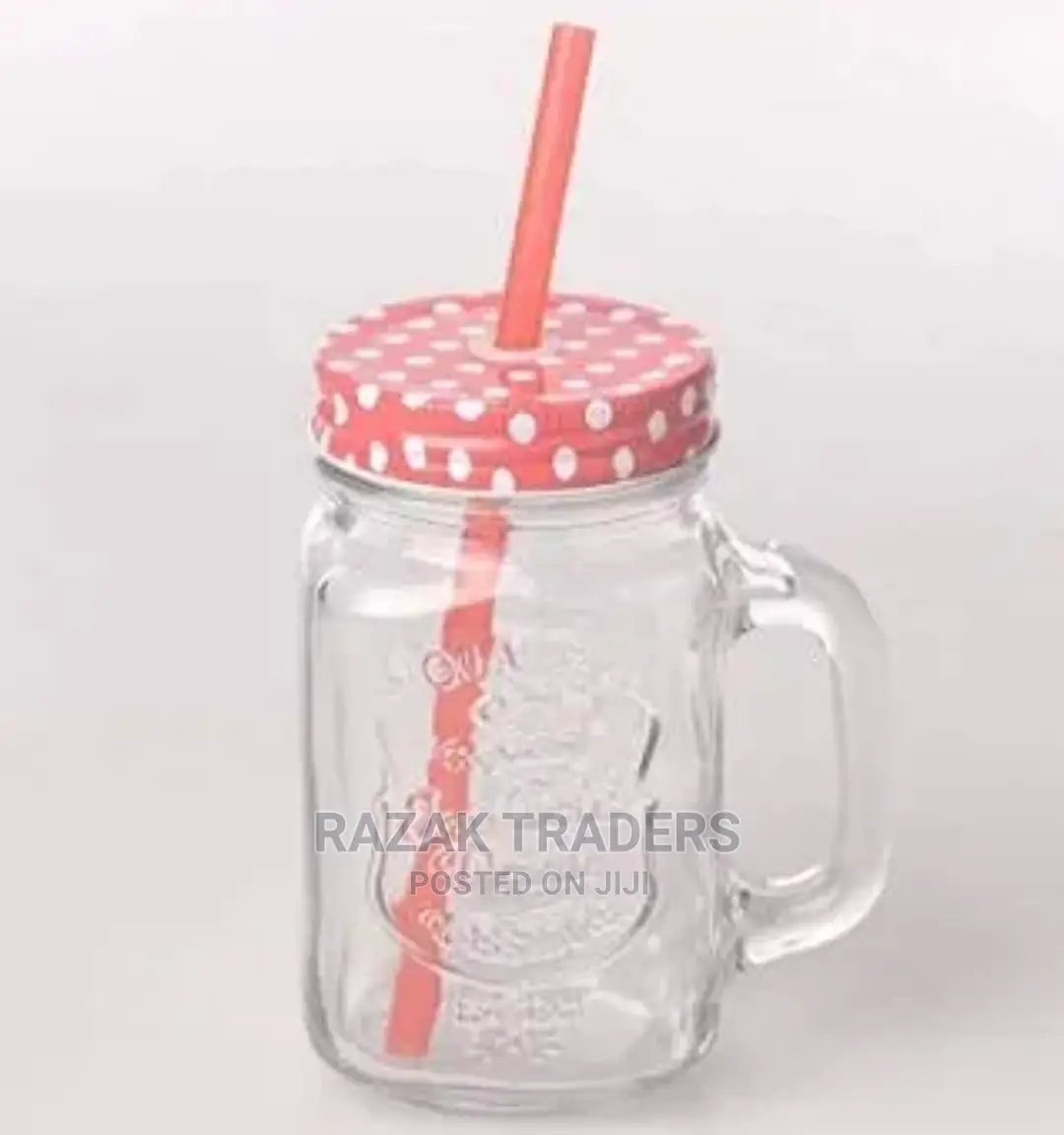Cocktail Glass Jar Handle With Lid