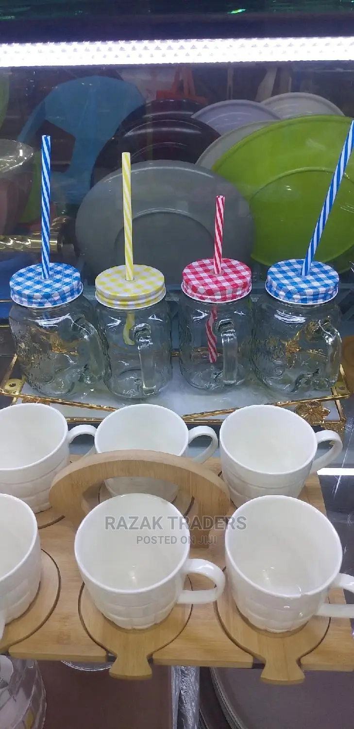 Cocktail Glass Jar Handle With Lid