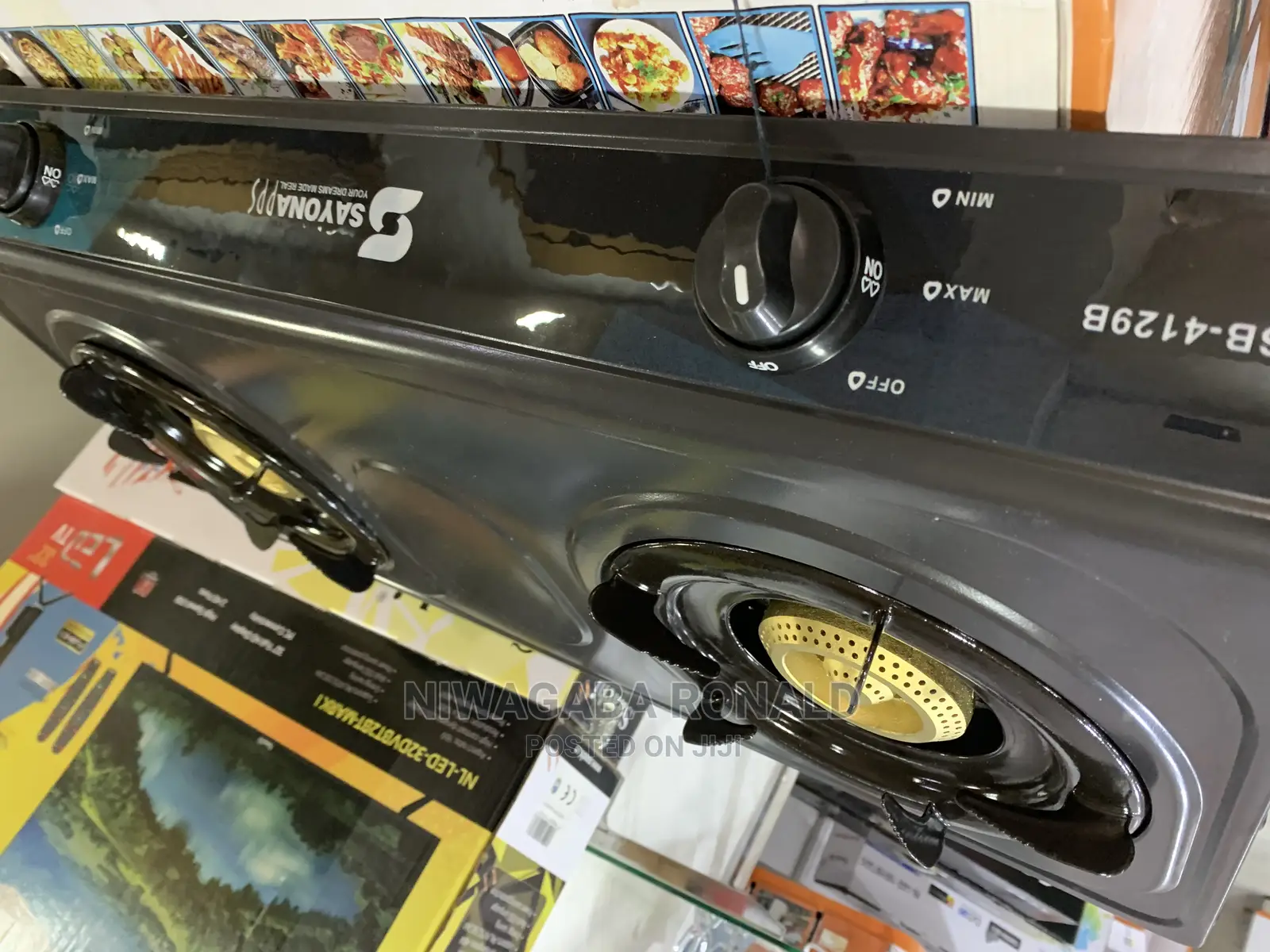 Stainless Steel Double Gas Stove Black