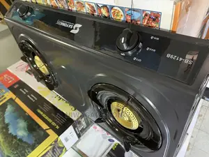 Stainless Steel Double Gas Stove Black