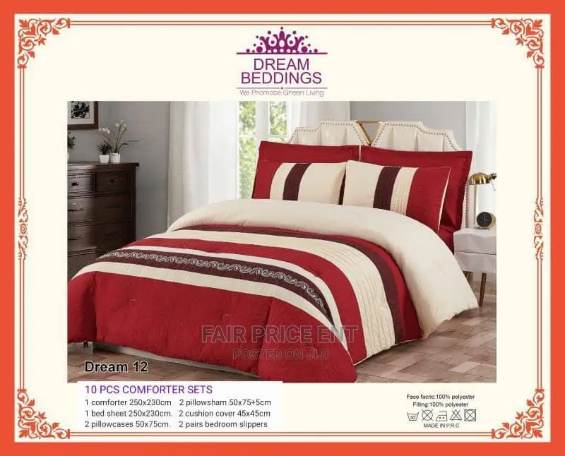 10pcs Executive Duvet Cover Set.6x6.( Red)