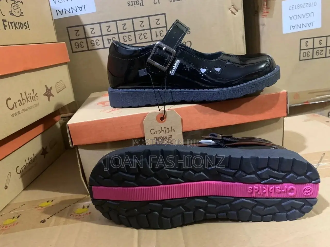 Original Crab Kids School Shoes-Black