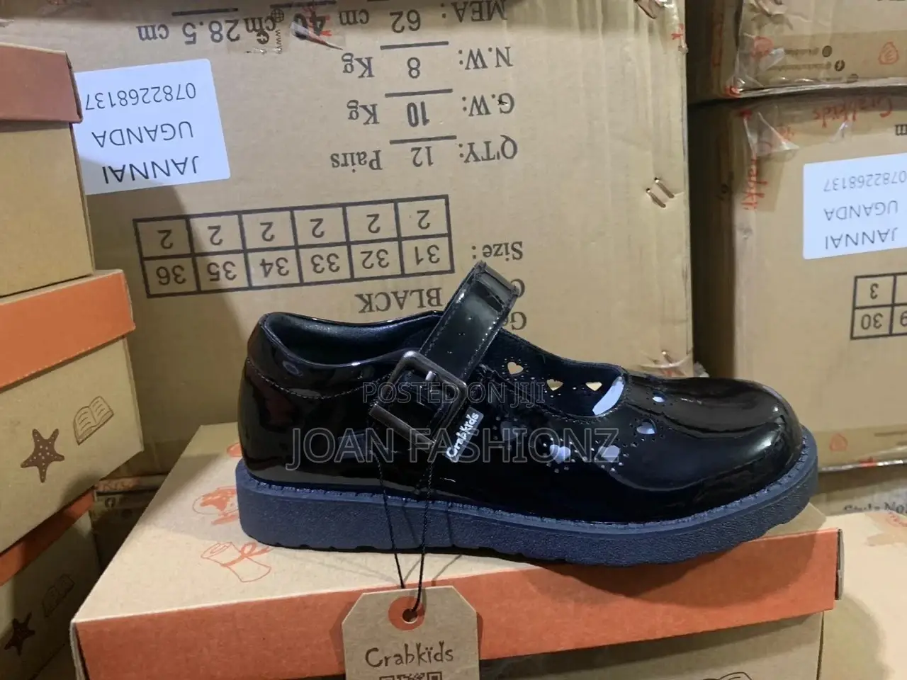Original Crab Kids School Shoes-Black