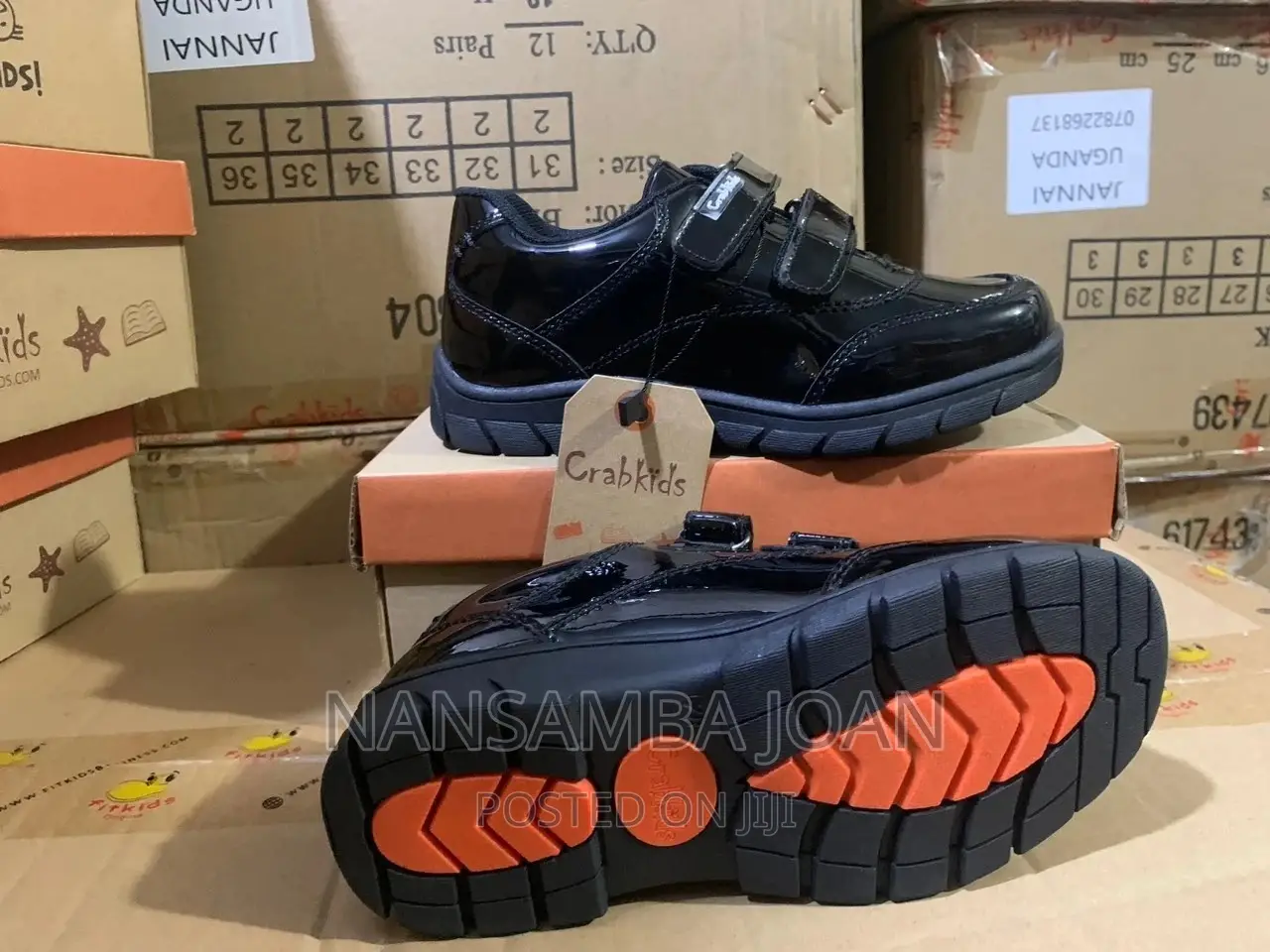 Original Crab Kids School Shoes-Black