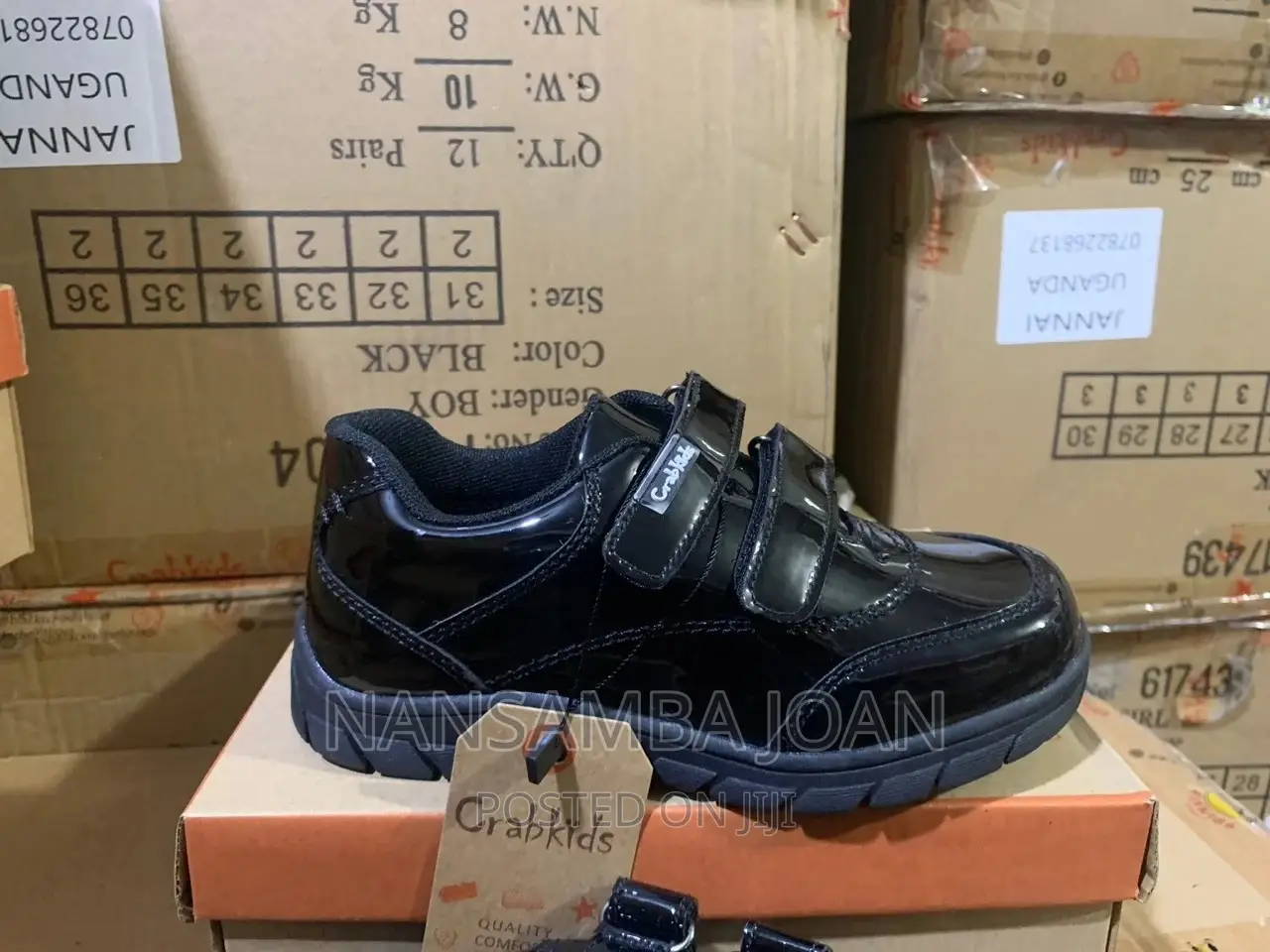 Original Crab Kids School Shoes-Black