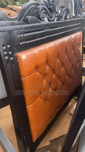 Strong 5*6 Leather Bed-Brown