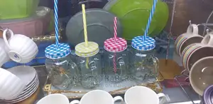 Cocktail Glass Jar Handle With Lid