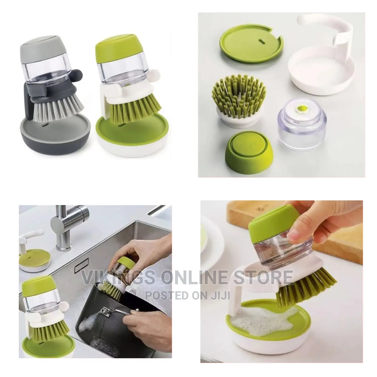 1 Piece of Soap Dispensing Palm Storage Dishwasher Brush