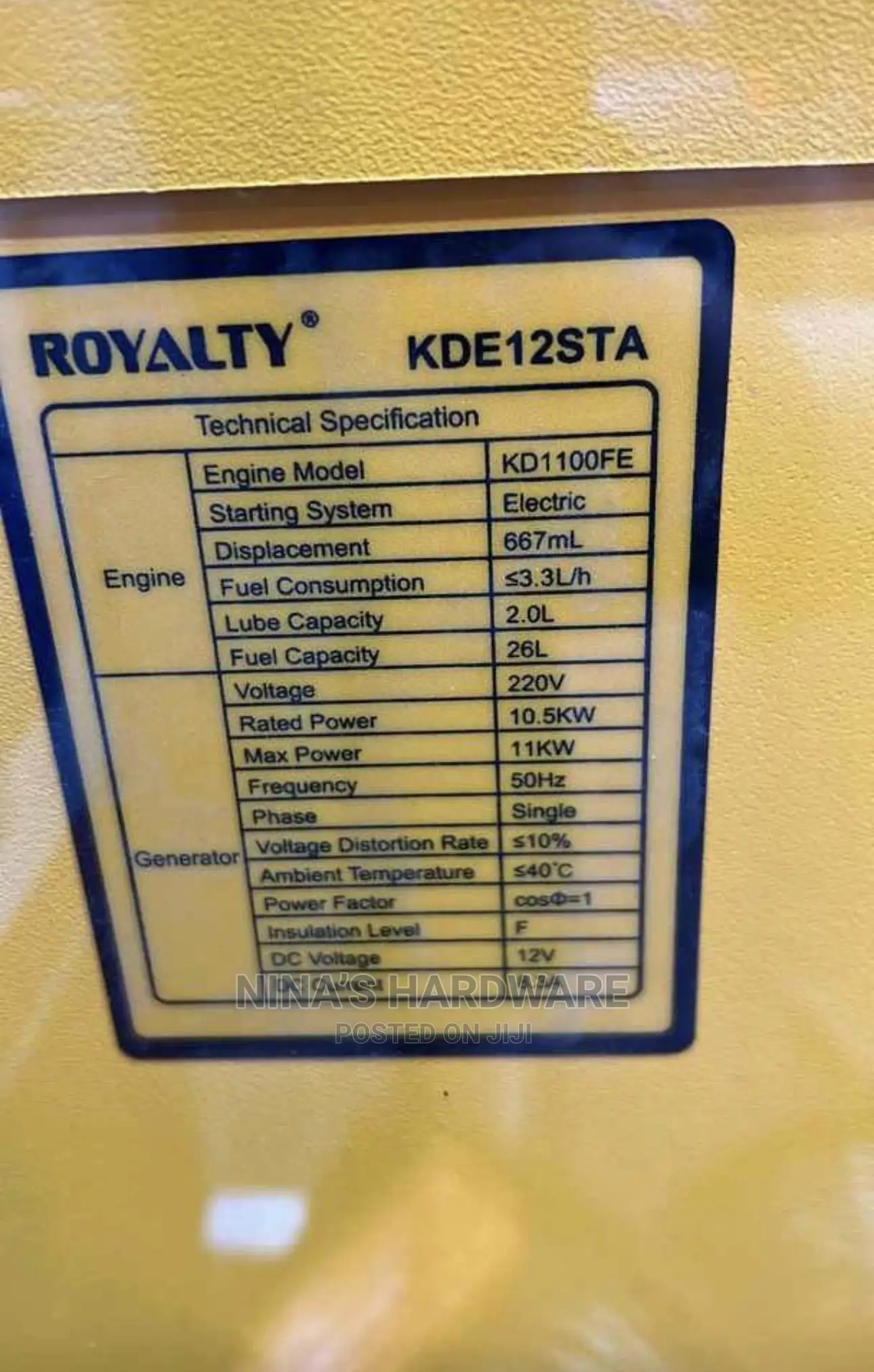 GENERATOR 11kw JAPAN 