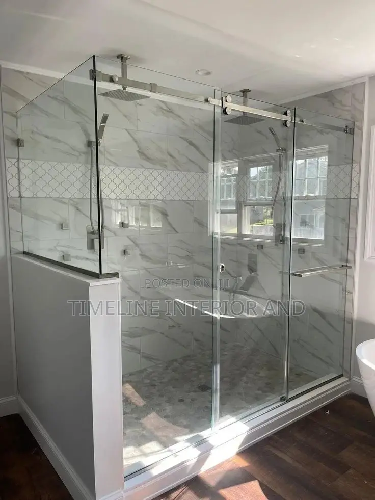 Modern Shower, Glass Cabinets