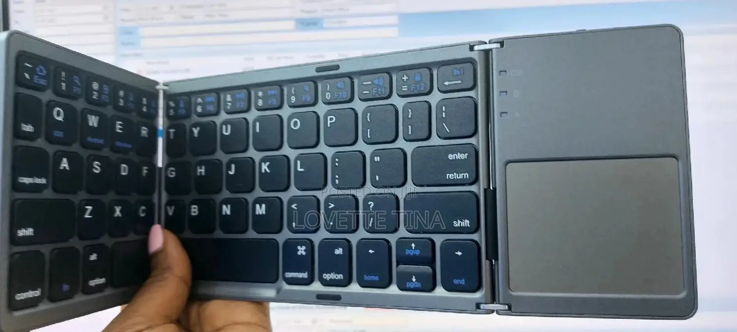Bluetooth Rechargeable Foldable Keyboard With Touch Pad