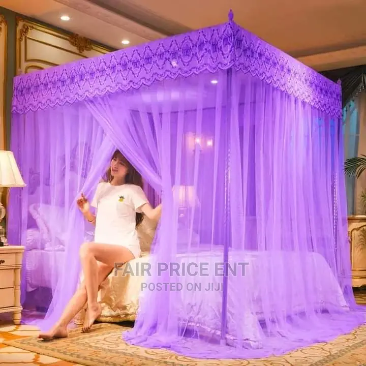 Four Stand Strong Aluminium Mosquito Nets. 6x6.( Purple)