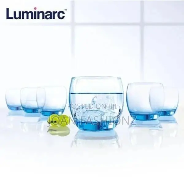 6 Pieces of Luminarc Oval Juice,Water Glasses-Blue