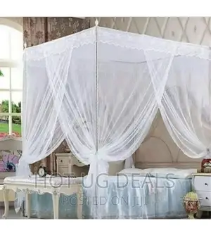 5x6 4 Stand / Pole Mosquito Net - White