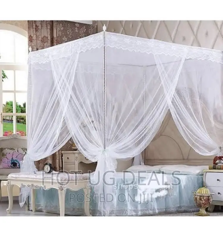 5x6 4 Stand / Pole Mosquito Net - White