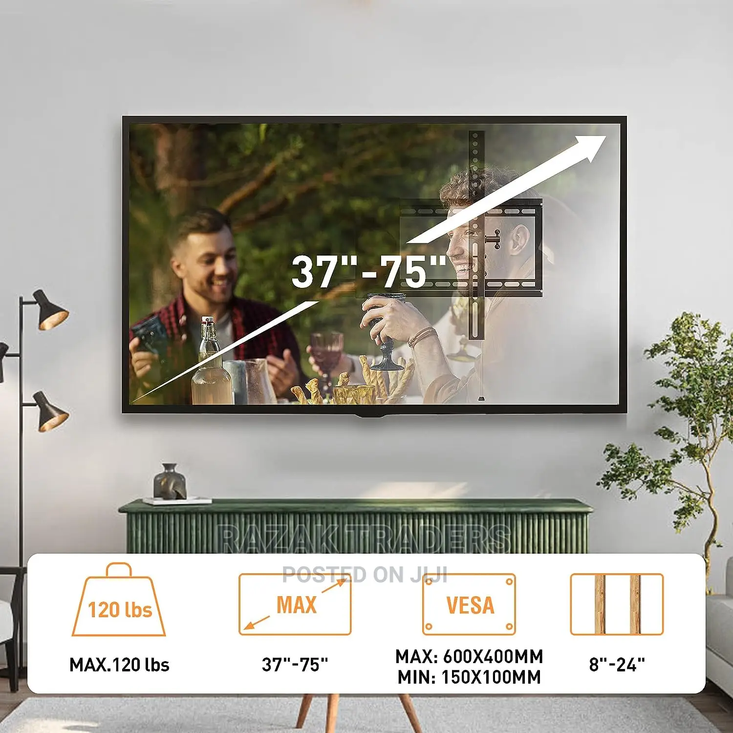TV Wall Mount Holds Up 42-70 Adjustable Tilt TV Mount