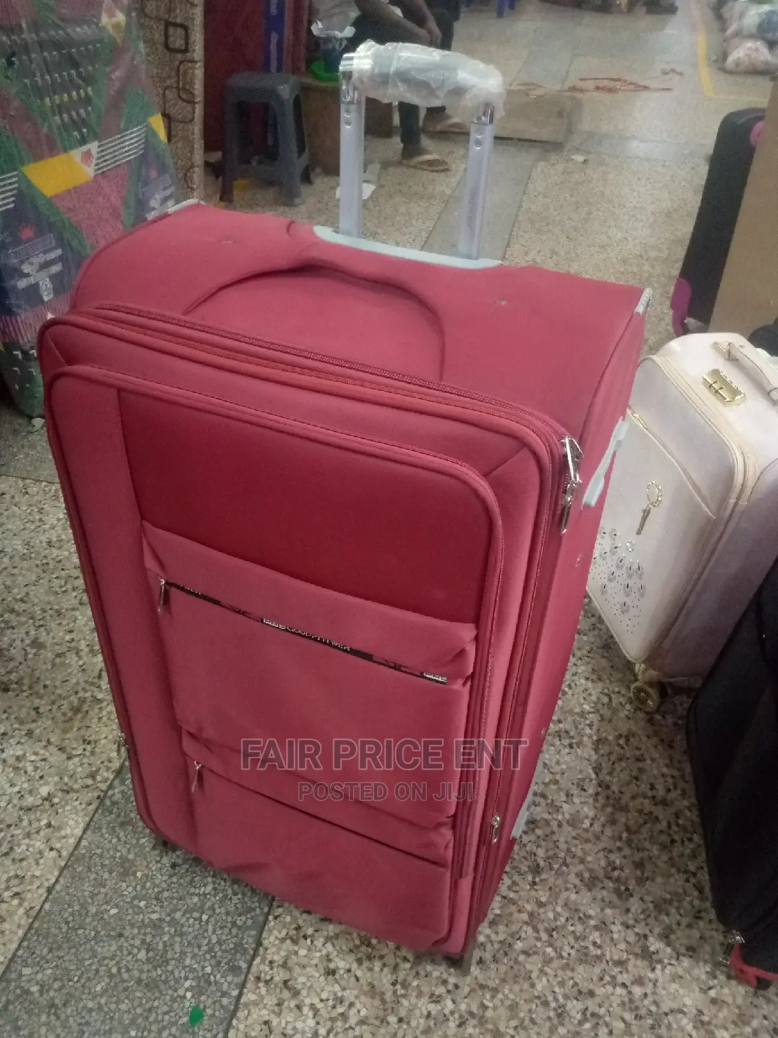 Original Cloth Suitcase. Large.( Red)