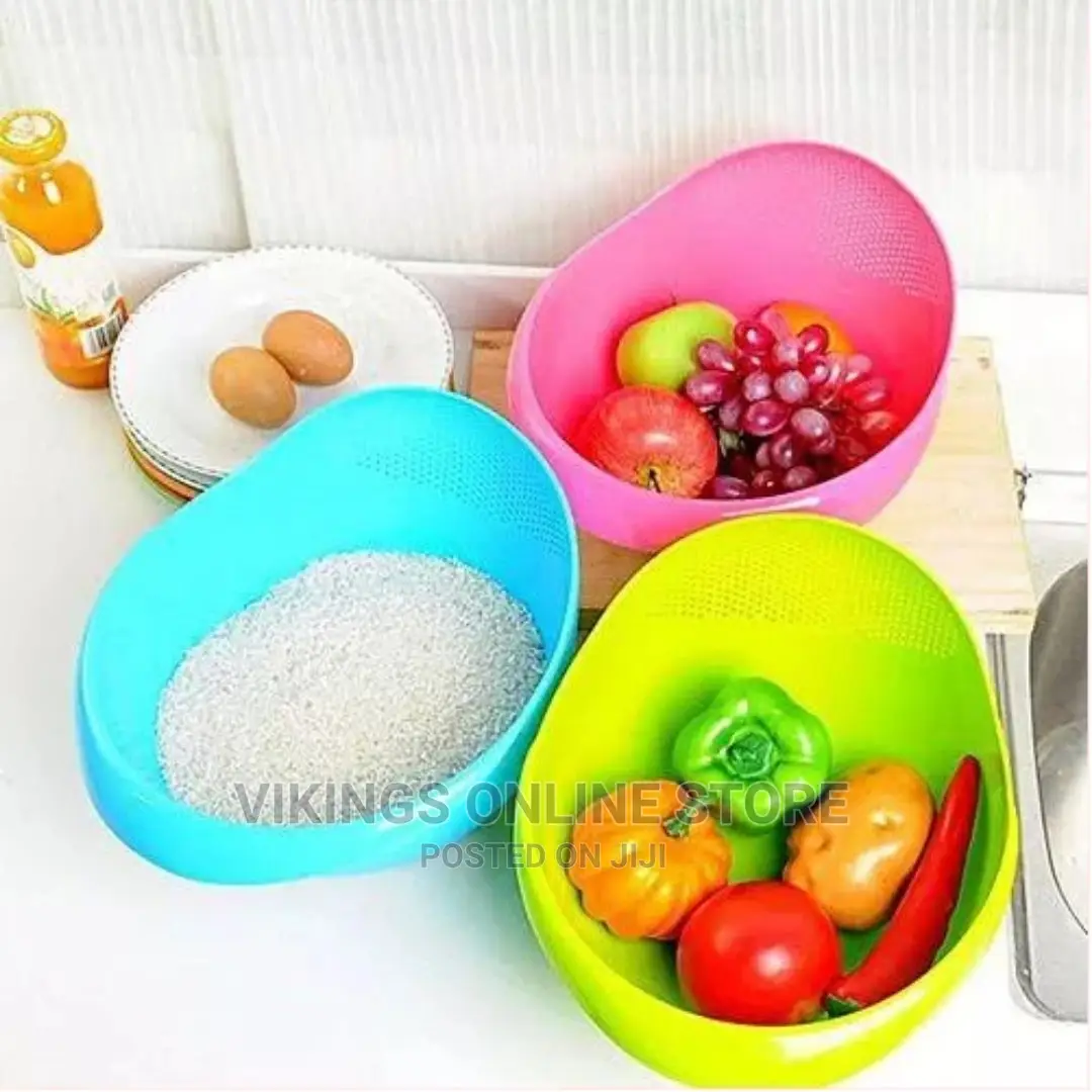 1pc Fruits Vegetable Washing Bowl Strainer Rice Colander