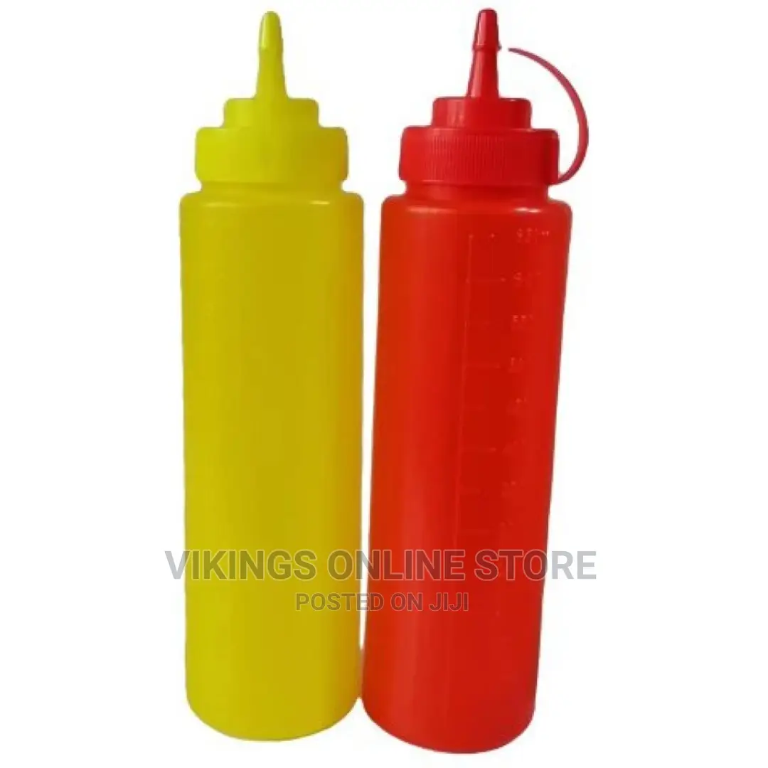 2 PCS Plastic Dispenser Vinegar Oil Tomato Sauce Bottles
