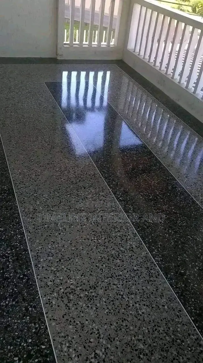 White Polished Terrazzo Flooring