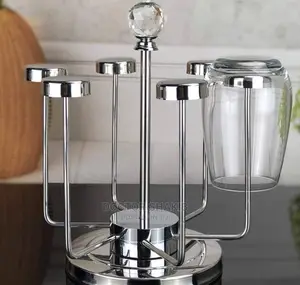 Rotating Stainless Steel Glass Holder Rack