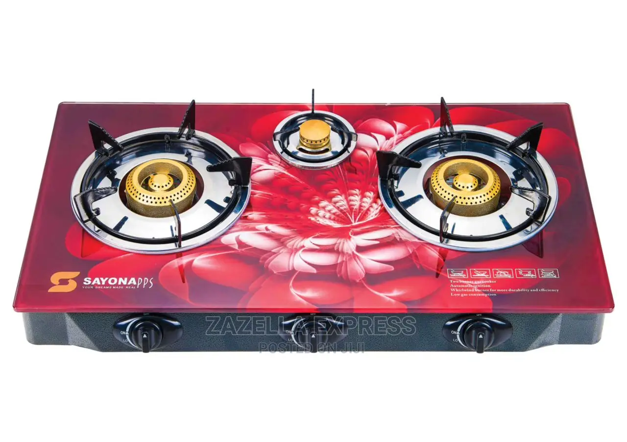 Sayona Tampered Glass High Quality 3 Burner Gas Cooker SB-30