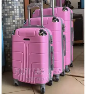 4 Wheeler Spinner Plastic Travel Suitcase Bag - Pink