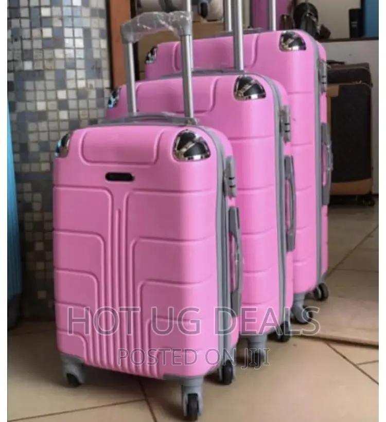 4 Wheeler Spinner Plastic Travel Suitcase Bag - Pink