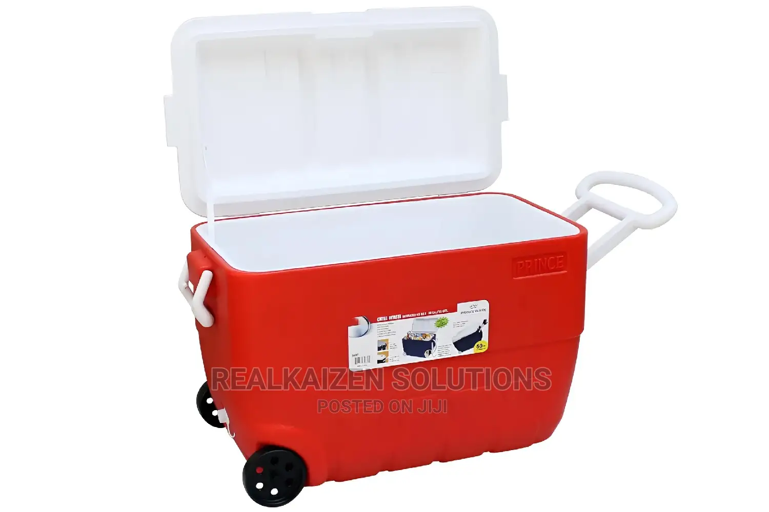 PRINCEWARE 50L Tough Rugged Cooler Box With Wheels Handle