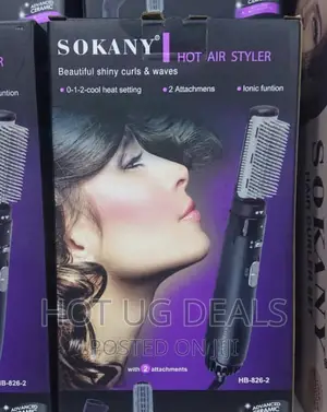 Sokany Hot Air Hair Dryer With Brush - HB-826-2 - Black