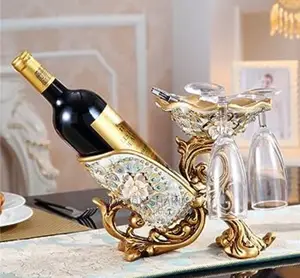 Classy Wine Bottle And Glasses Holder