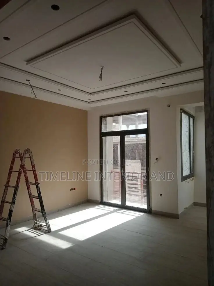 Gypsum Boards Ceiling at Skimming Stage.