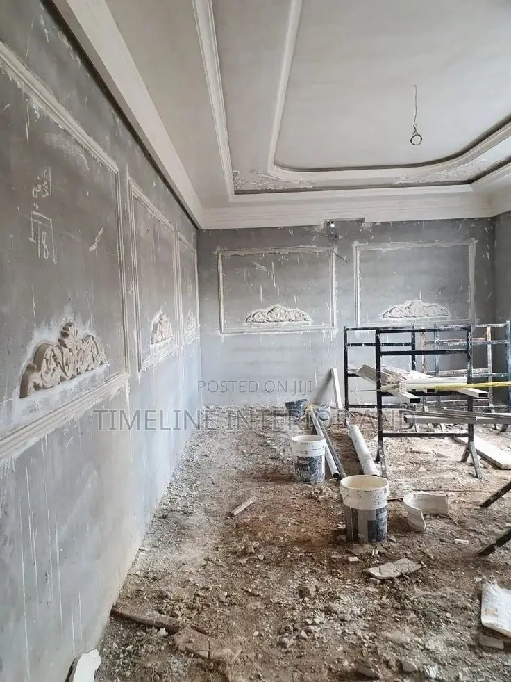 Gypsum Boards Ceiling at Skimming Stage.