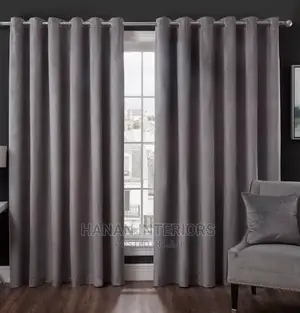 Gray Curtains With a Net