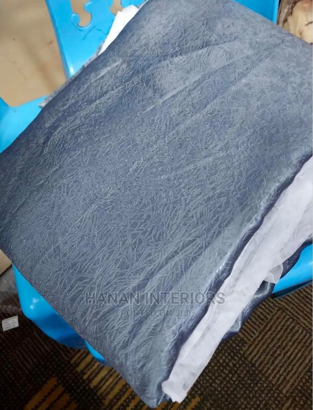 Gray Curtains With a Net