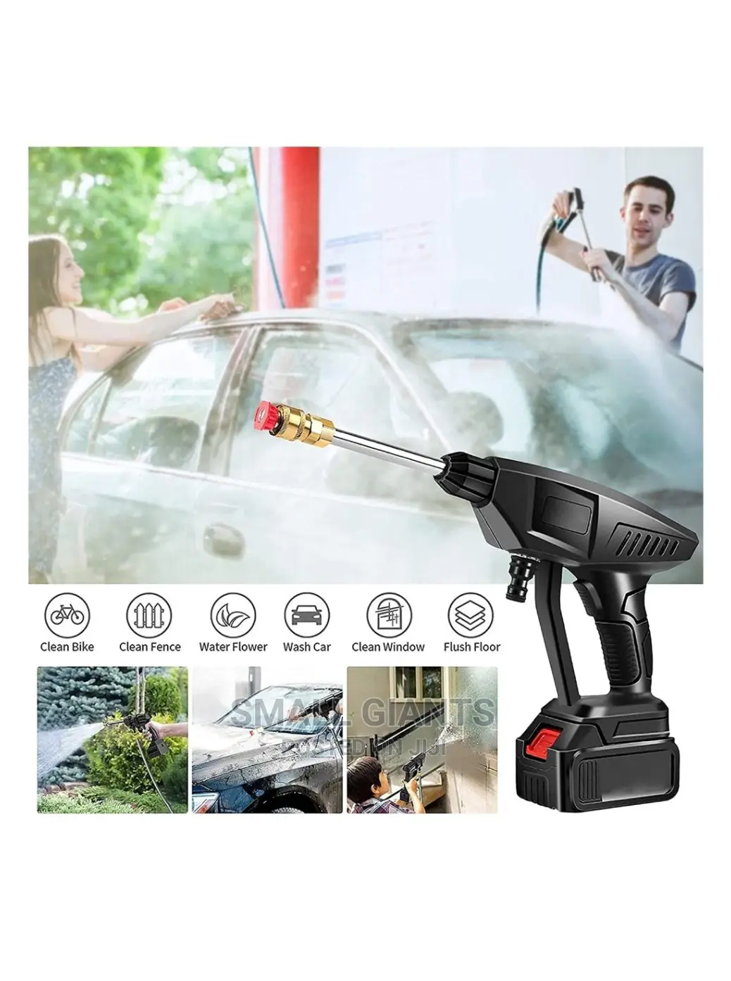 2 Battery High Pressure Car Washer Cordless Gun Spray