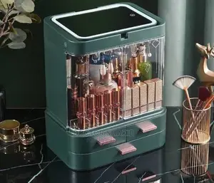 Makeup Storage Organizer With LED Mirror